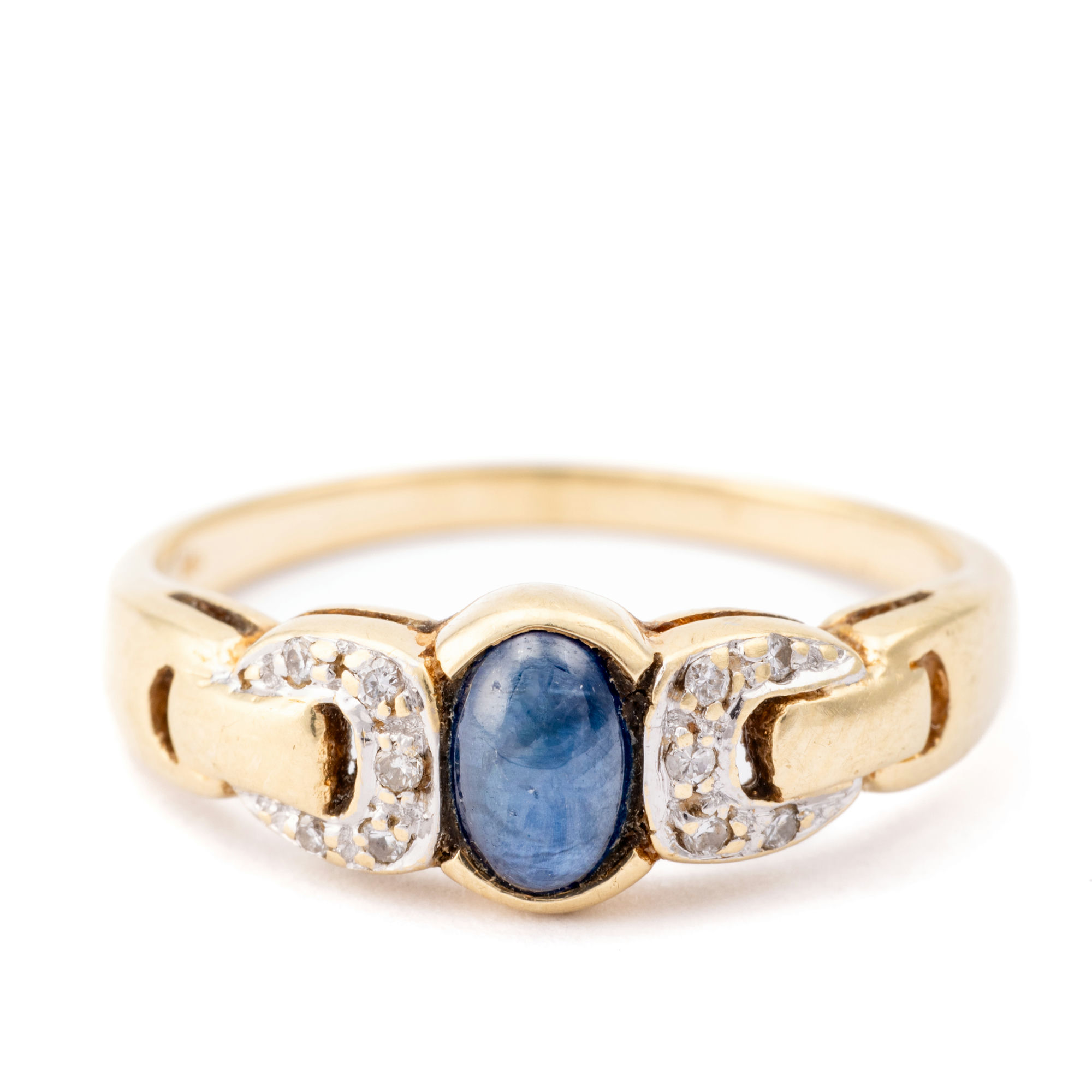 Diamond & Sapphire Ring 14ct Gold,