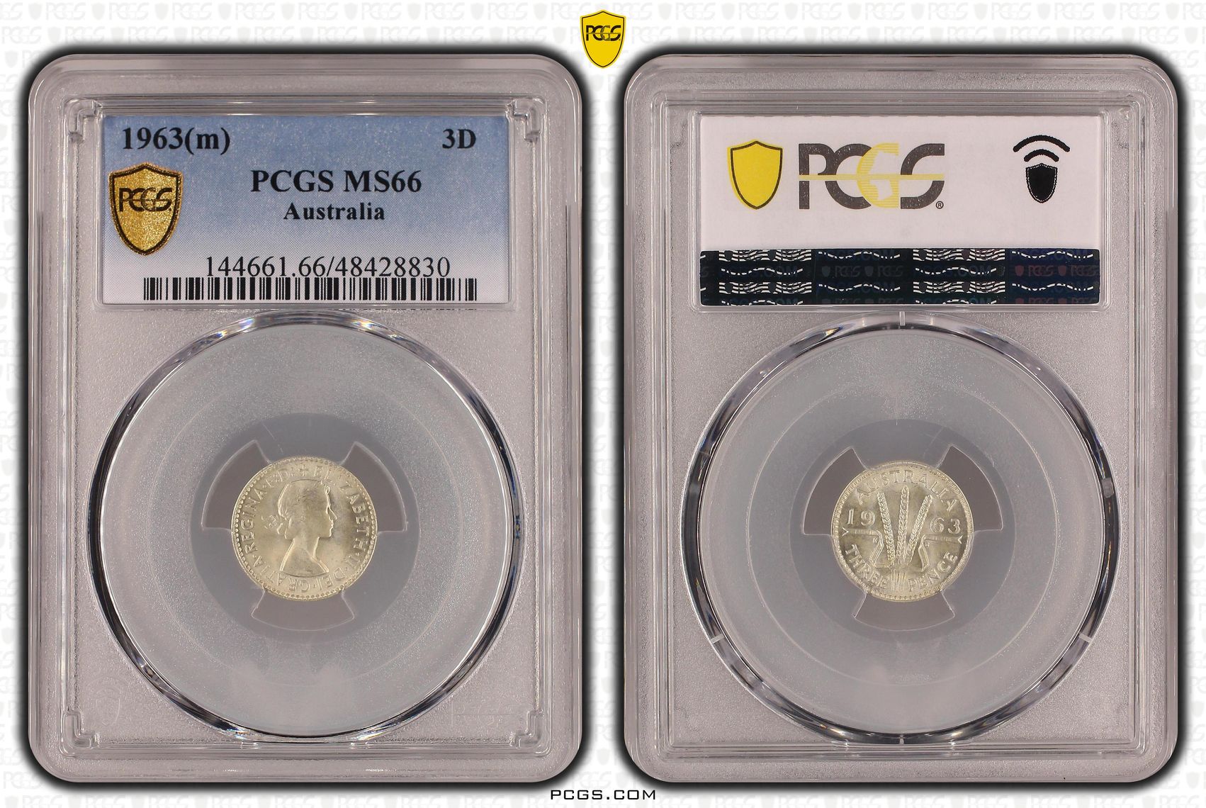 Threepence, 1963(m), PCGS MS 66
