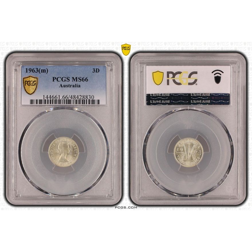 Threepence, 1963(m), PCGS MS 66