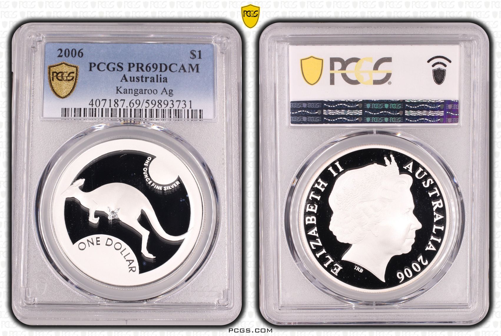 Kangaroo Ag, One Dollar, 2006, PCGS PR69DCAM