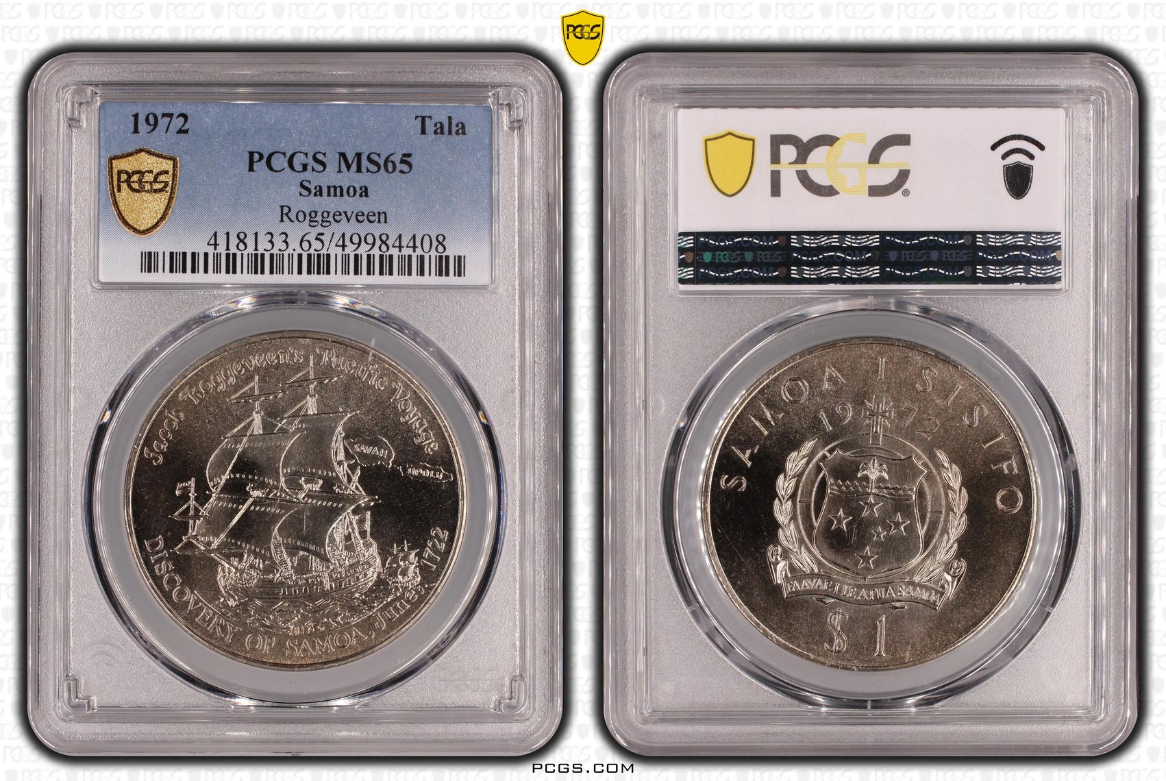 Samoa, Roggeveen , Tala, 1972, PCGS MS65