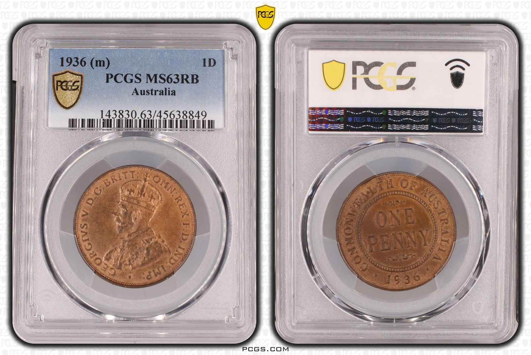 Penny, 1936, PCGS MS63RB