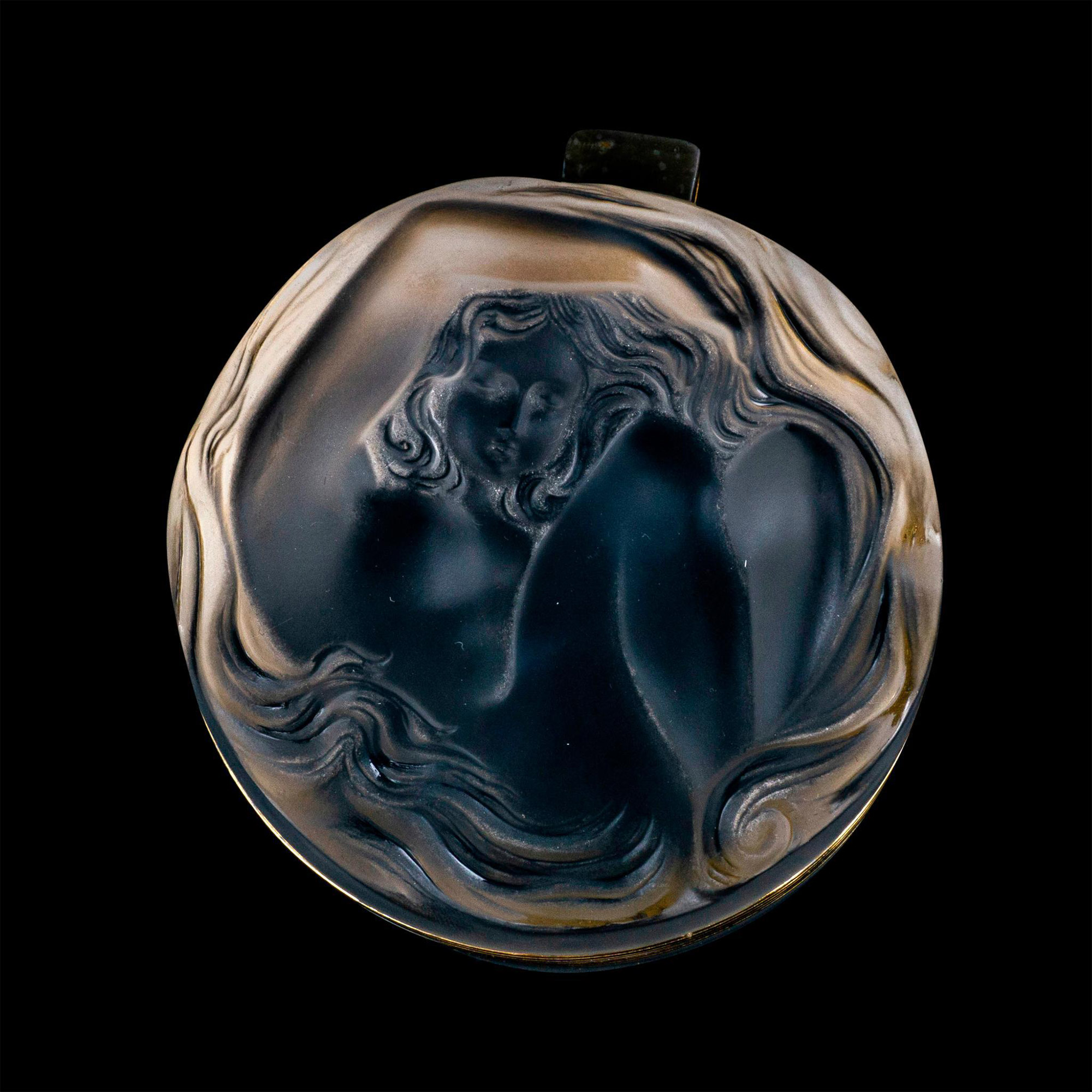 Lalique Satin Crystal Art Glass Daphne Hinged Lidded Box