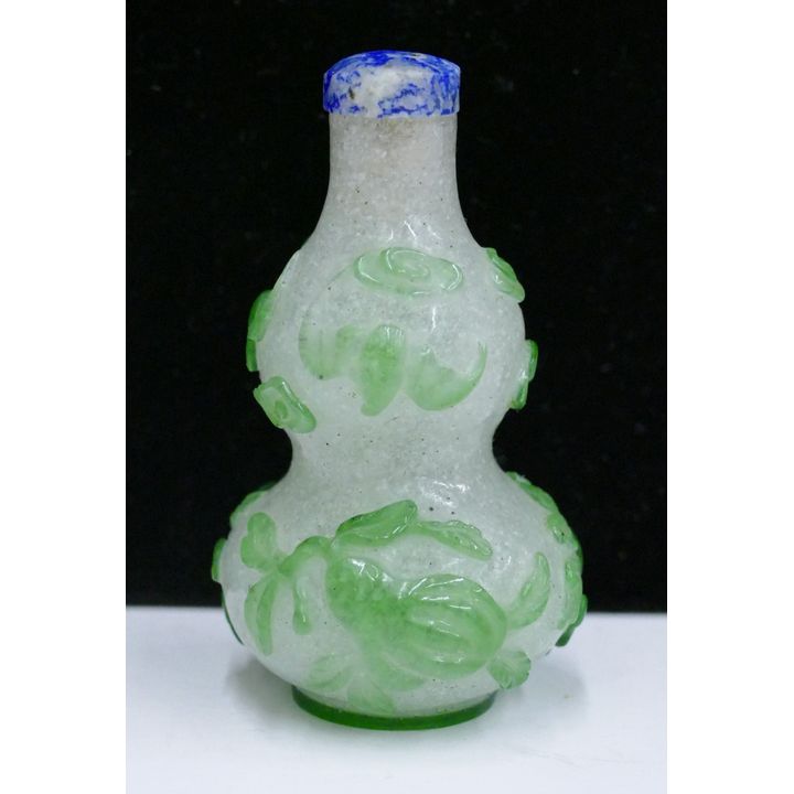 Chinese Qing Peking Glass Double Gourd Snuff Bottle