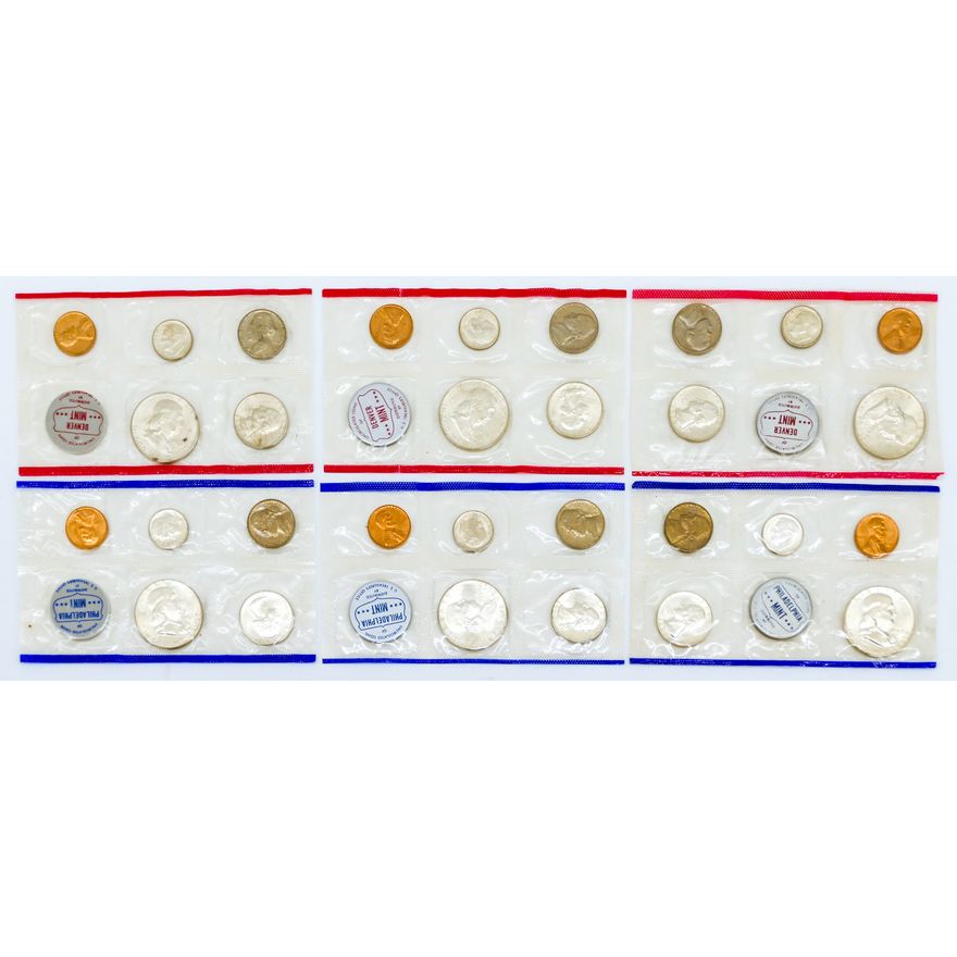 3pc US Silver Uncirculated Coin Sets 1959-61