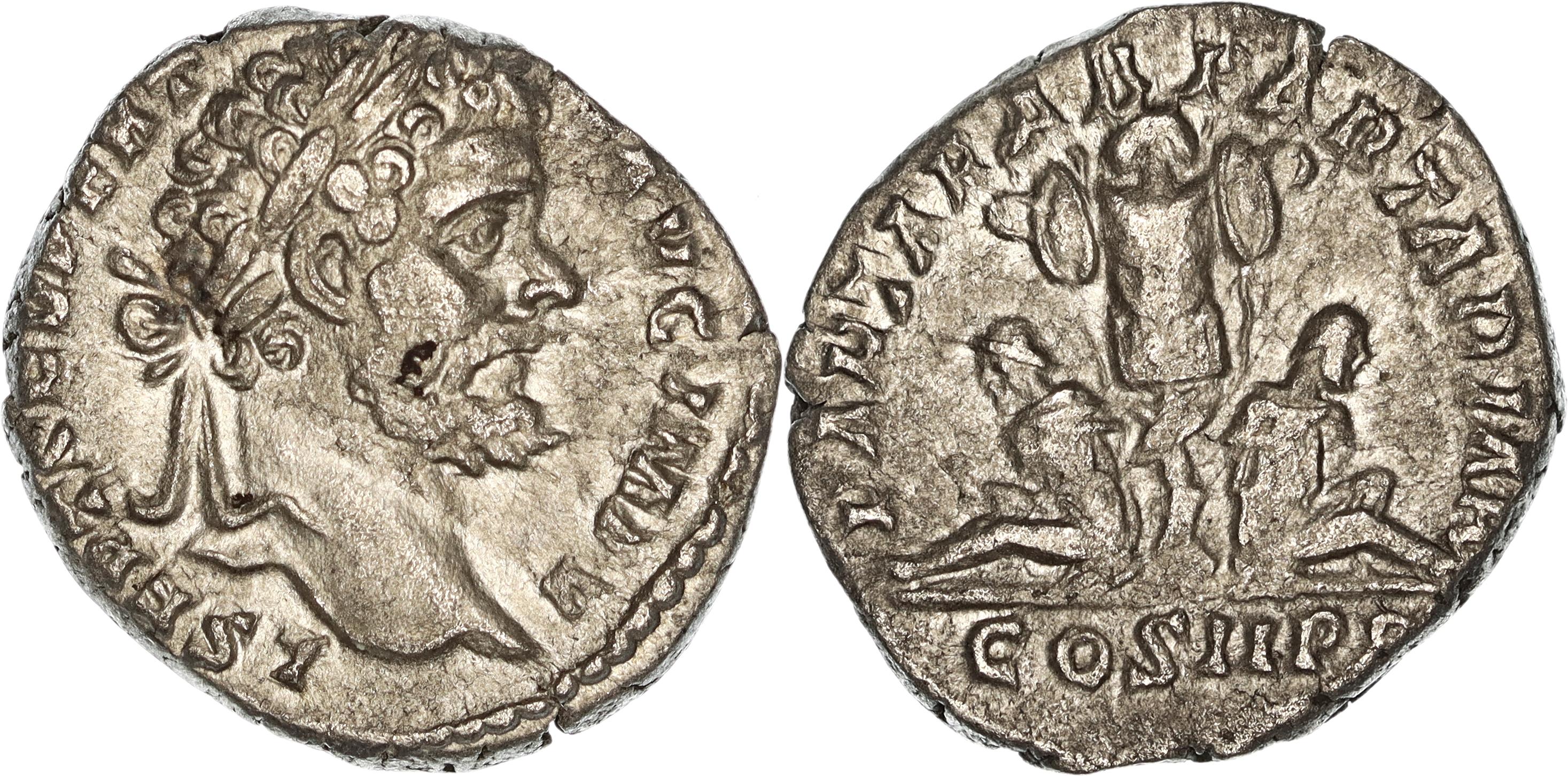 Roman Empire, Septimius Severus, Silver Denarius, 195 AD, VF+