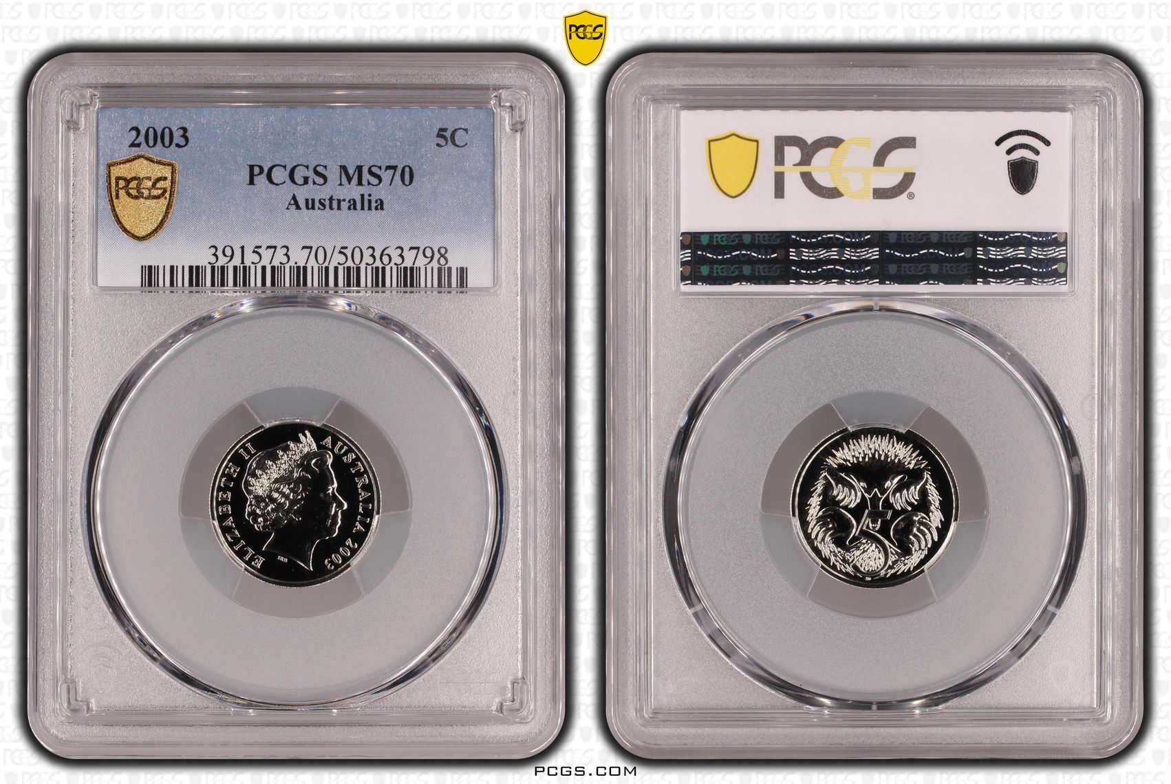 POP 20/0, Five Cent, 2003, PCGS MS70