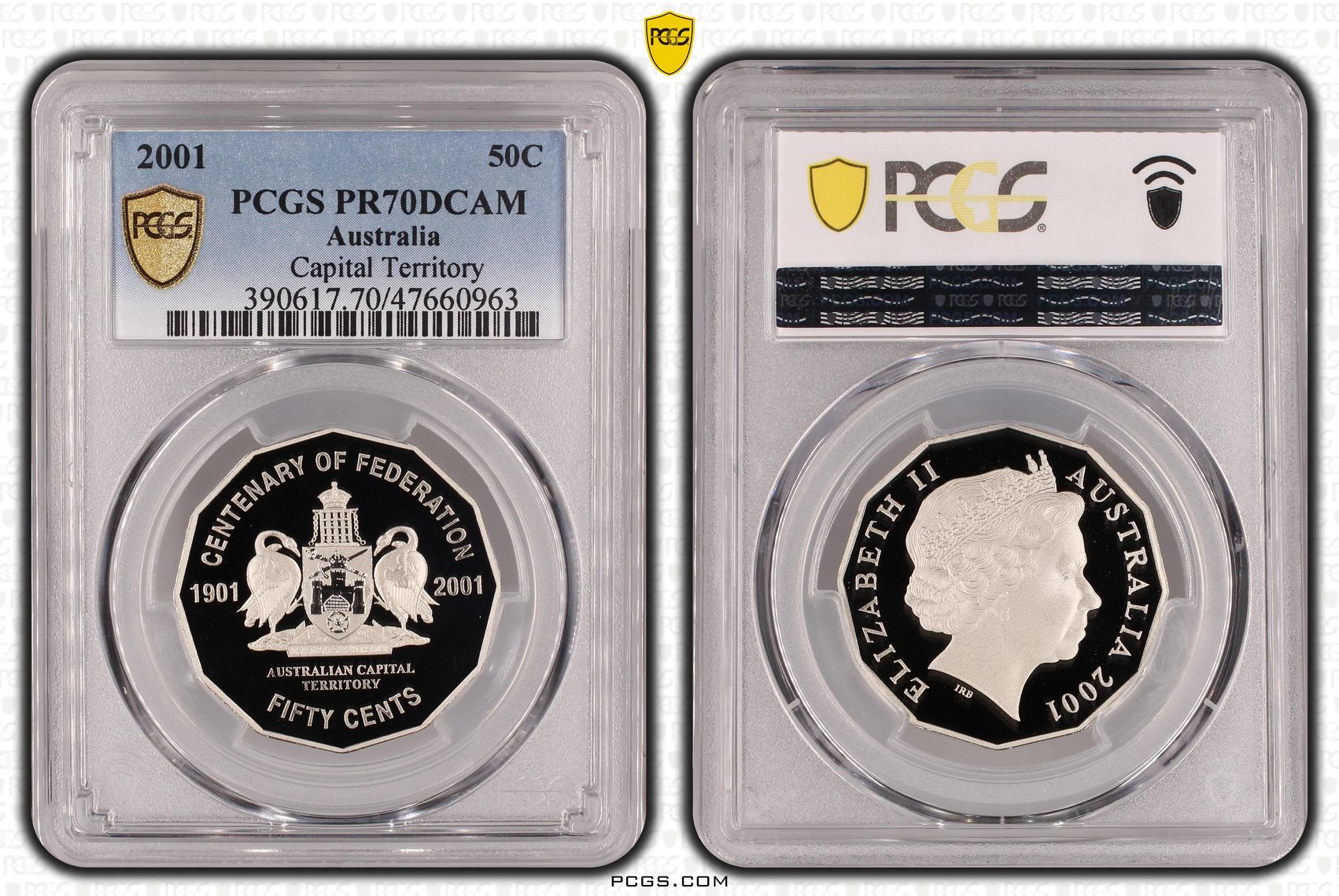 Elizabeth II, Capital Territory, Fifty Cent, 2001, PCGS PR70DCAM