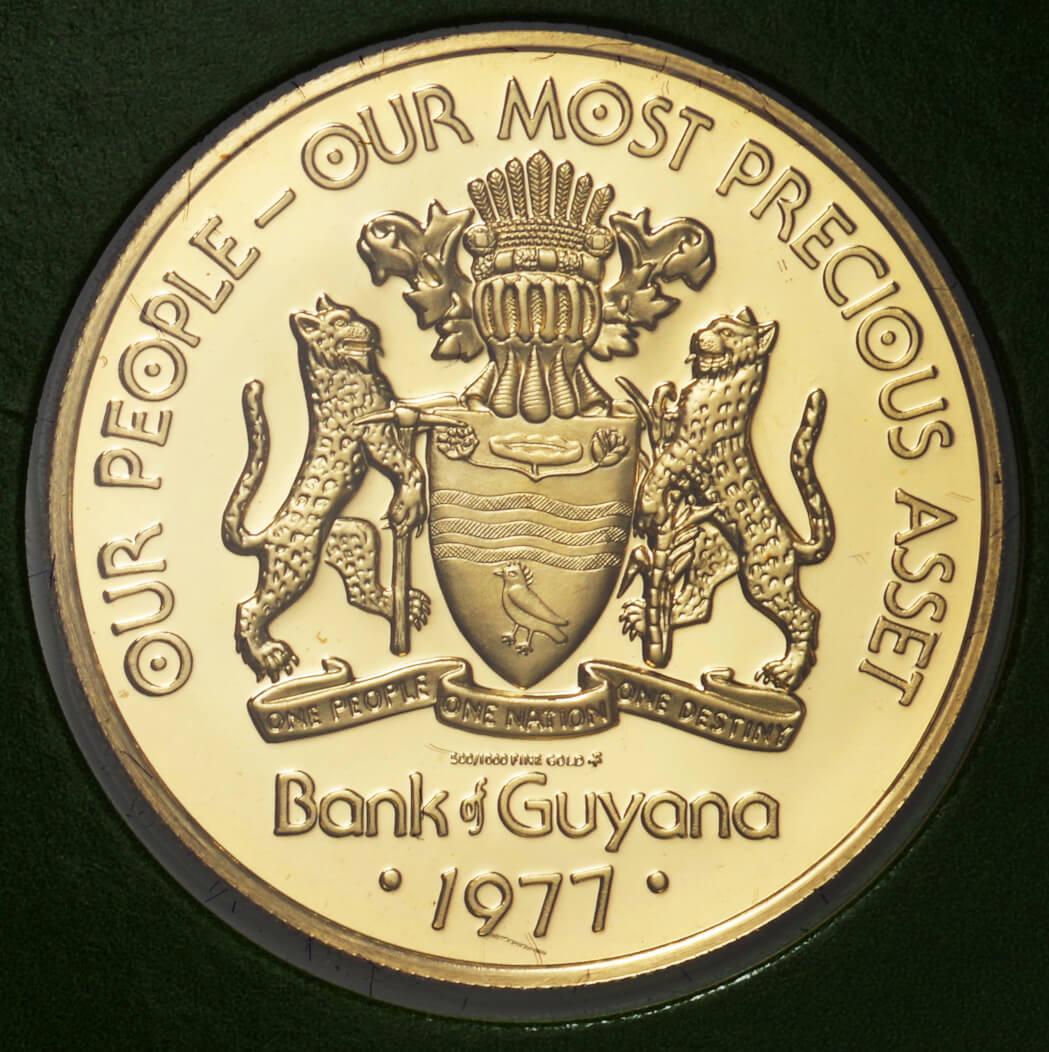 ガイアナ-Guyana. エルドラド像 100ドル金貨 1977年 KM47 プルーフ