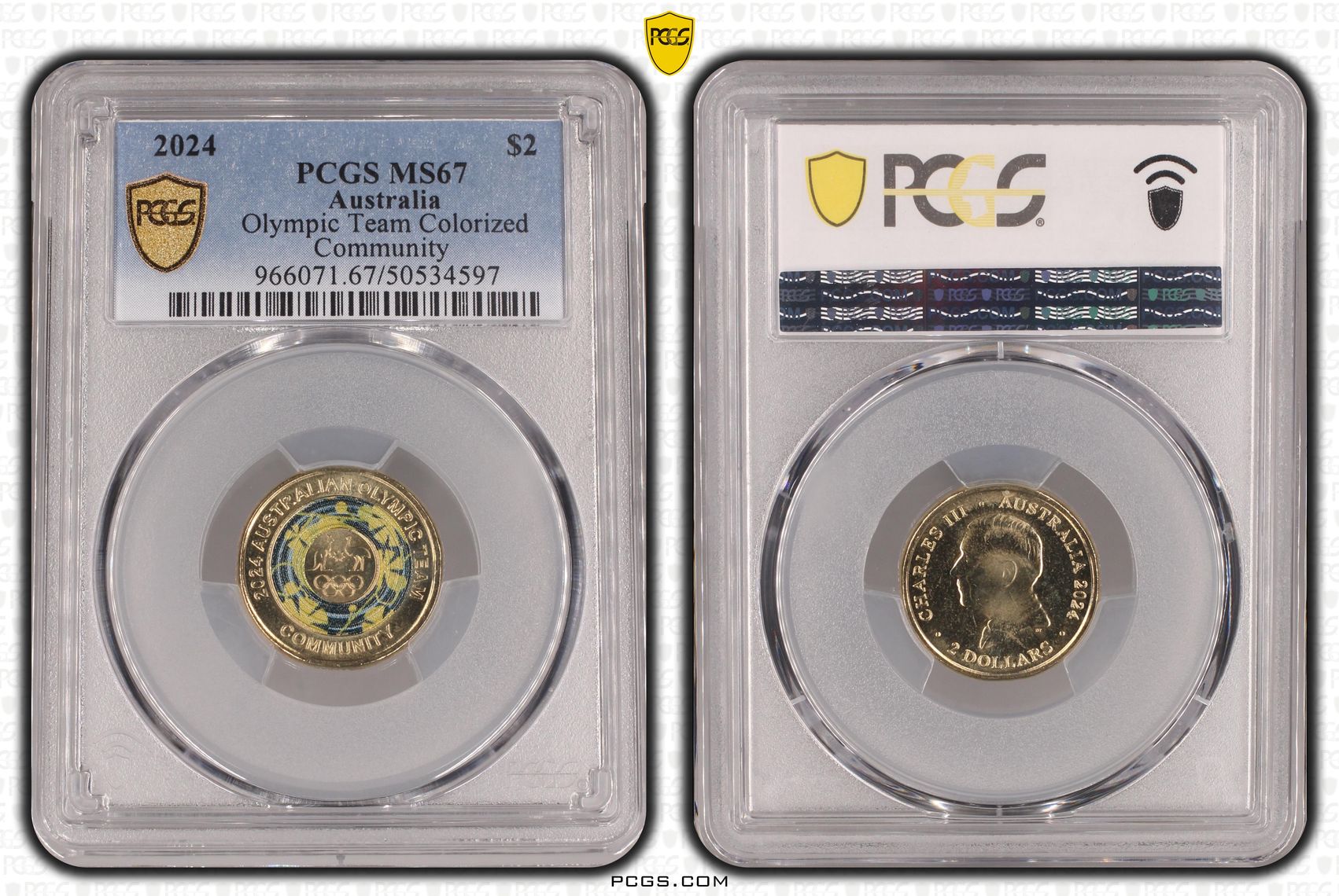 Olympic Team Colorized Community, Two Dollar, 2024, PCGS MS67