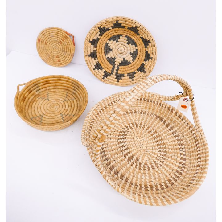 4pc Indian Basket Trays- largest 15''