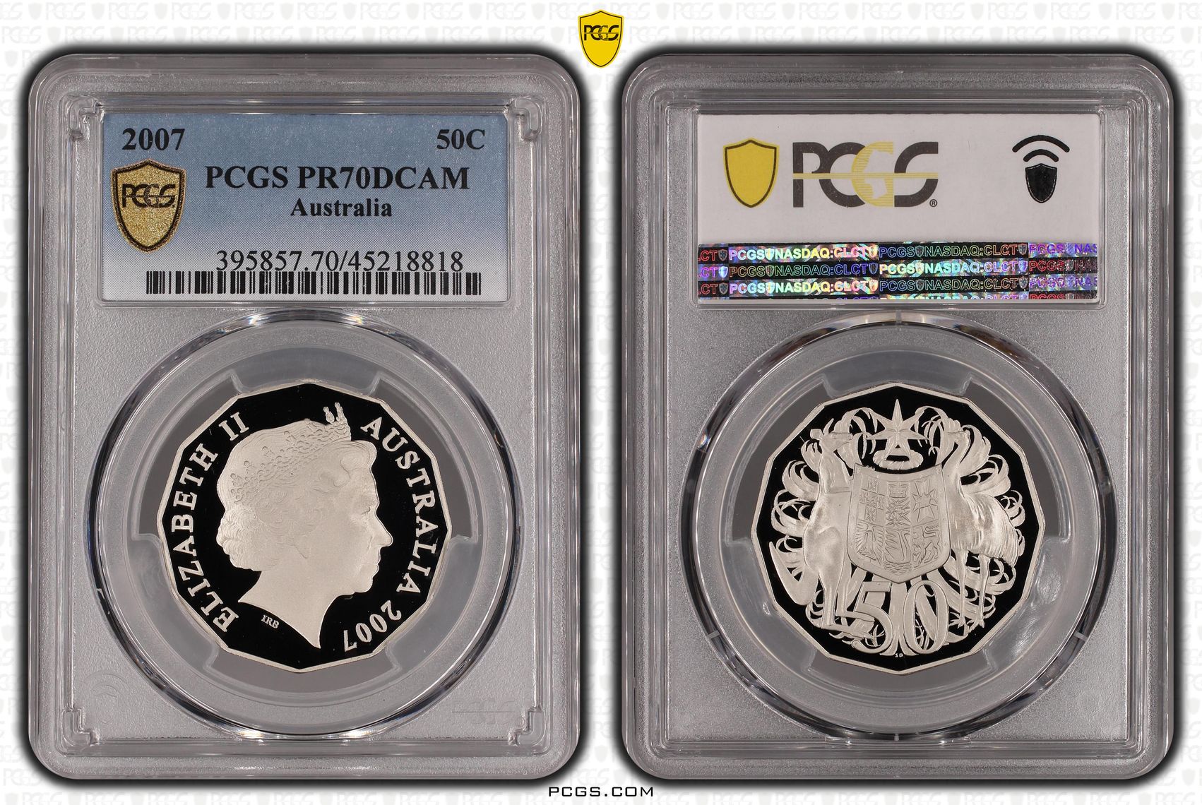 2007 Australia Fifty Cent, 50c PCGS - PR70DCAM POP 46/0 -818
