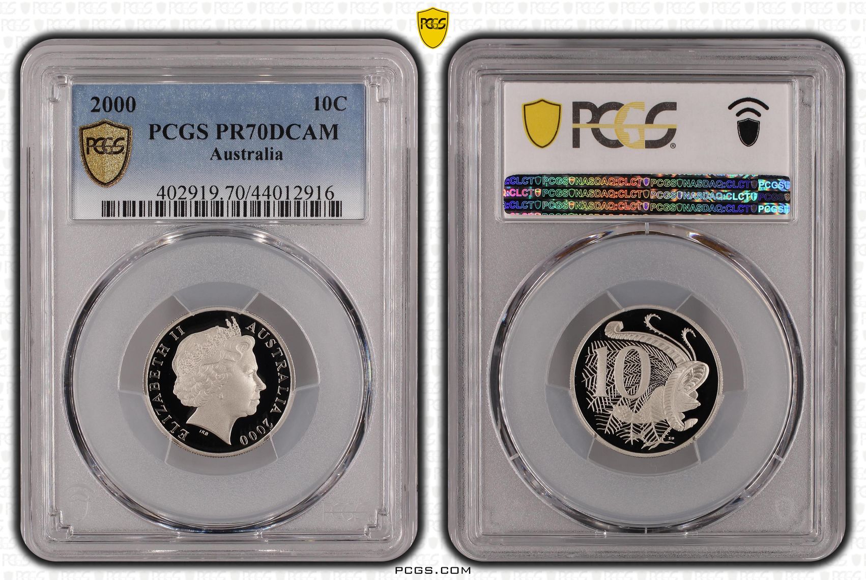 2000 Australia Ten Cent, 10c PCGS - PR70DCAM POP 51/0 -916