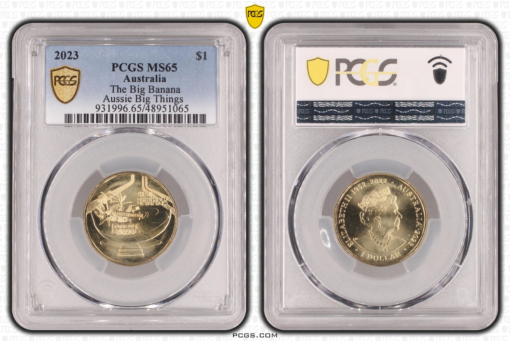 The Big Banana Aussie Big Things, One Dollar, 2023, PCGS MS65