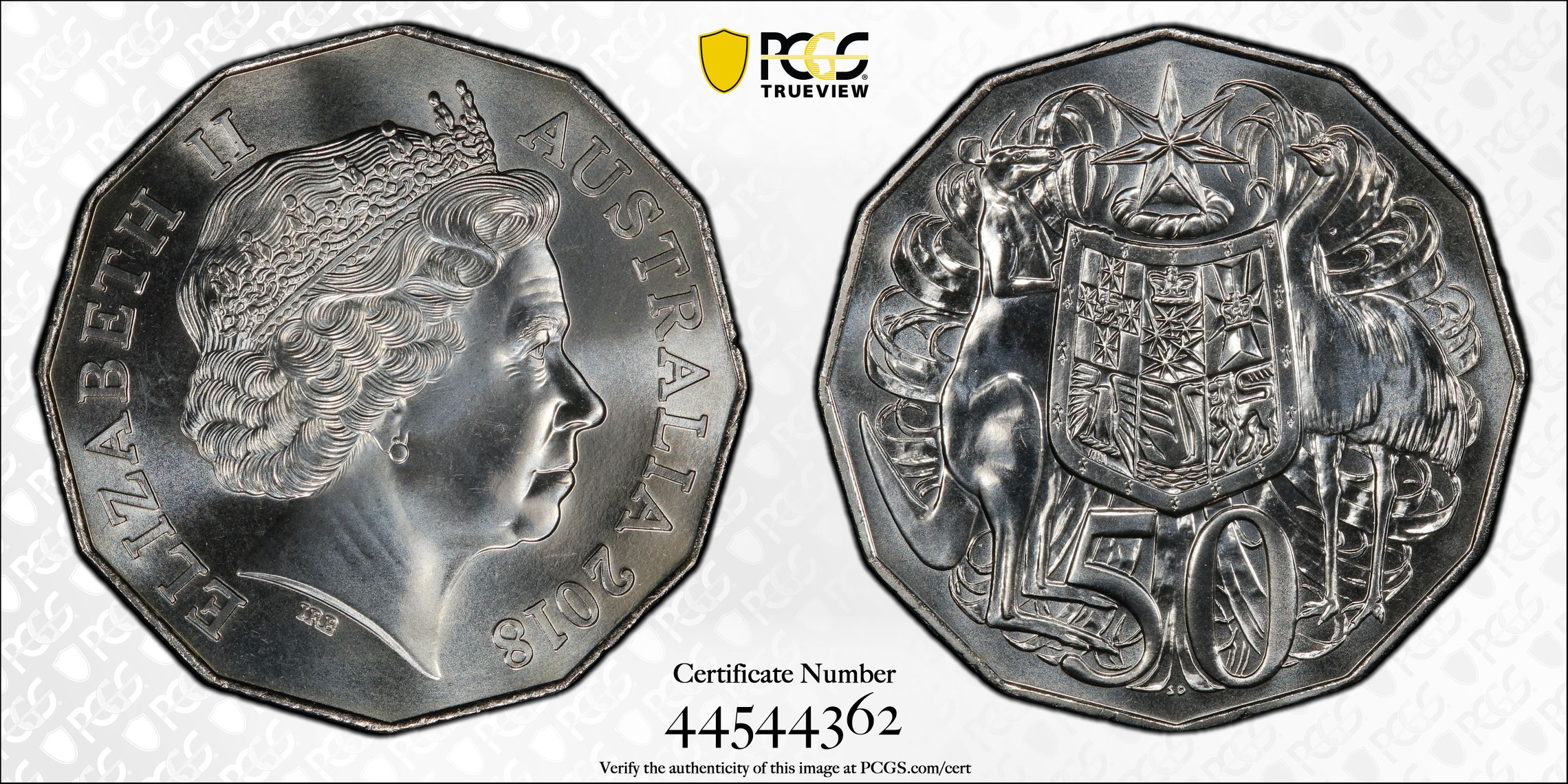 2018 Australia Fifty Cent, 50c PCGS - MS68 POP 3/0 -362