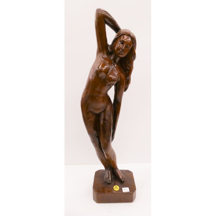 Vintage Carved Wood Female Nude Figure- 24''
