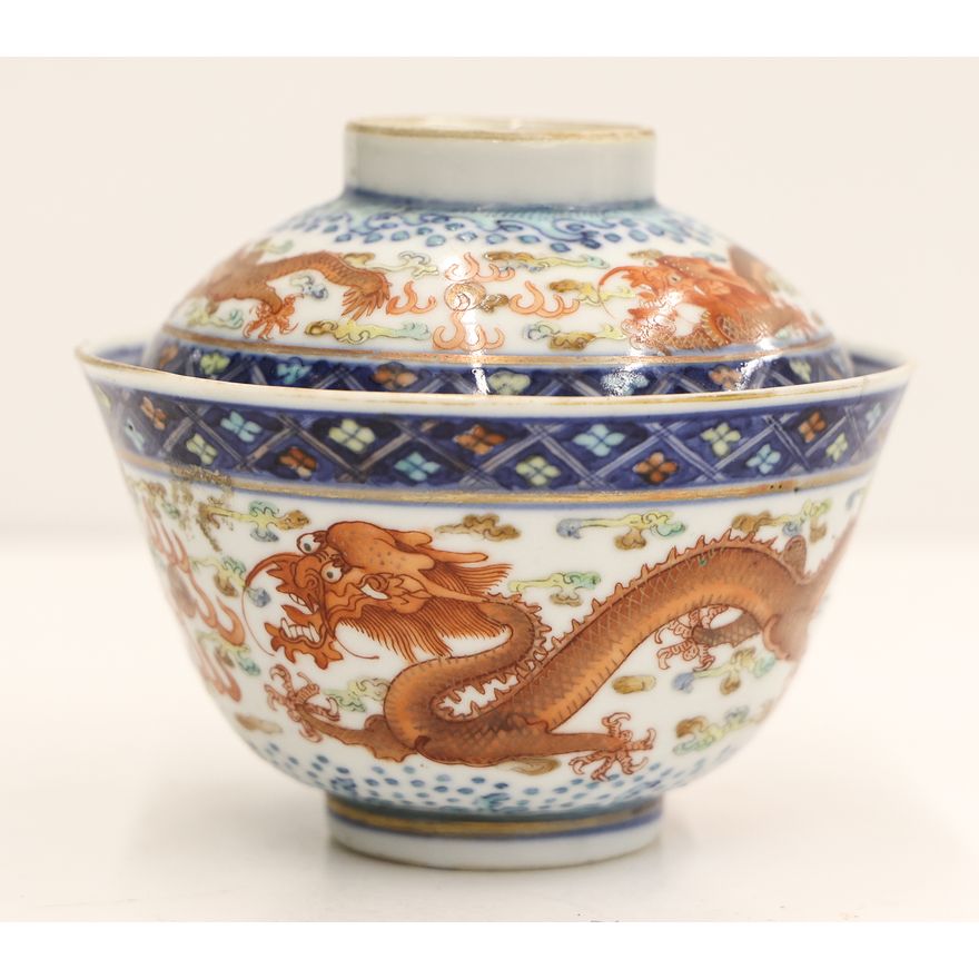 Chinese Guangxu Doucai Porcelain Gaiwan