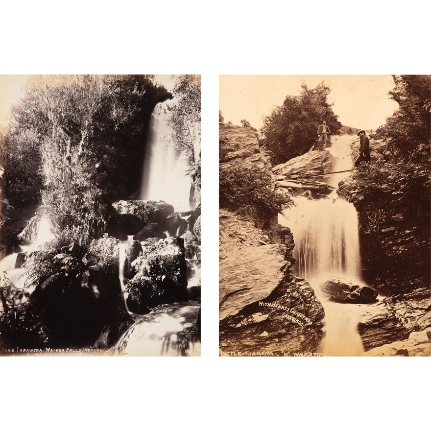 Photographers Unknown 'Little Niagara, Wakatipu together with Lake Tarawera, Wairoa Falls (Upper)'