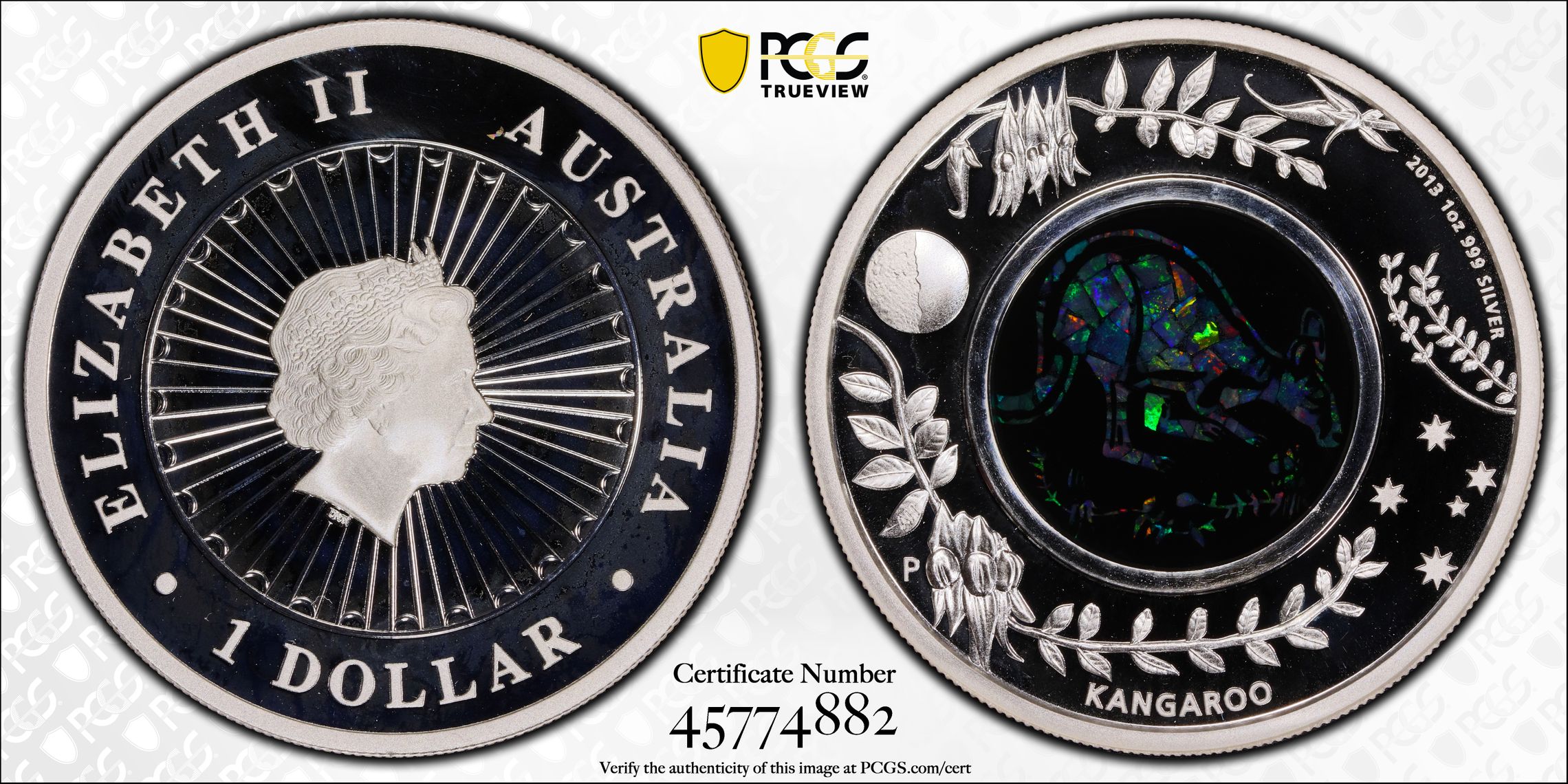 Kangaroo - Opal , One Dollar, 2013-P, PCGS PR69DCAM