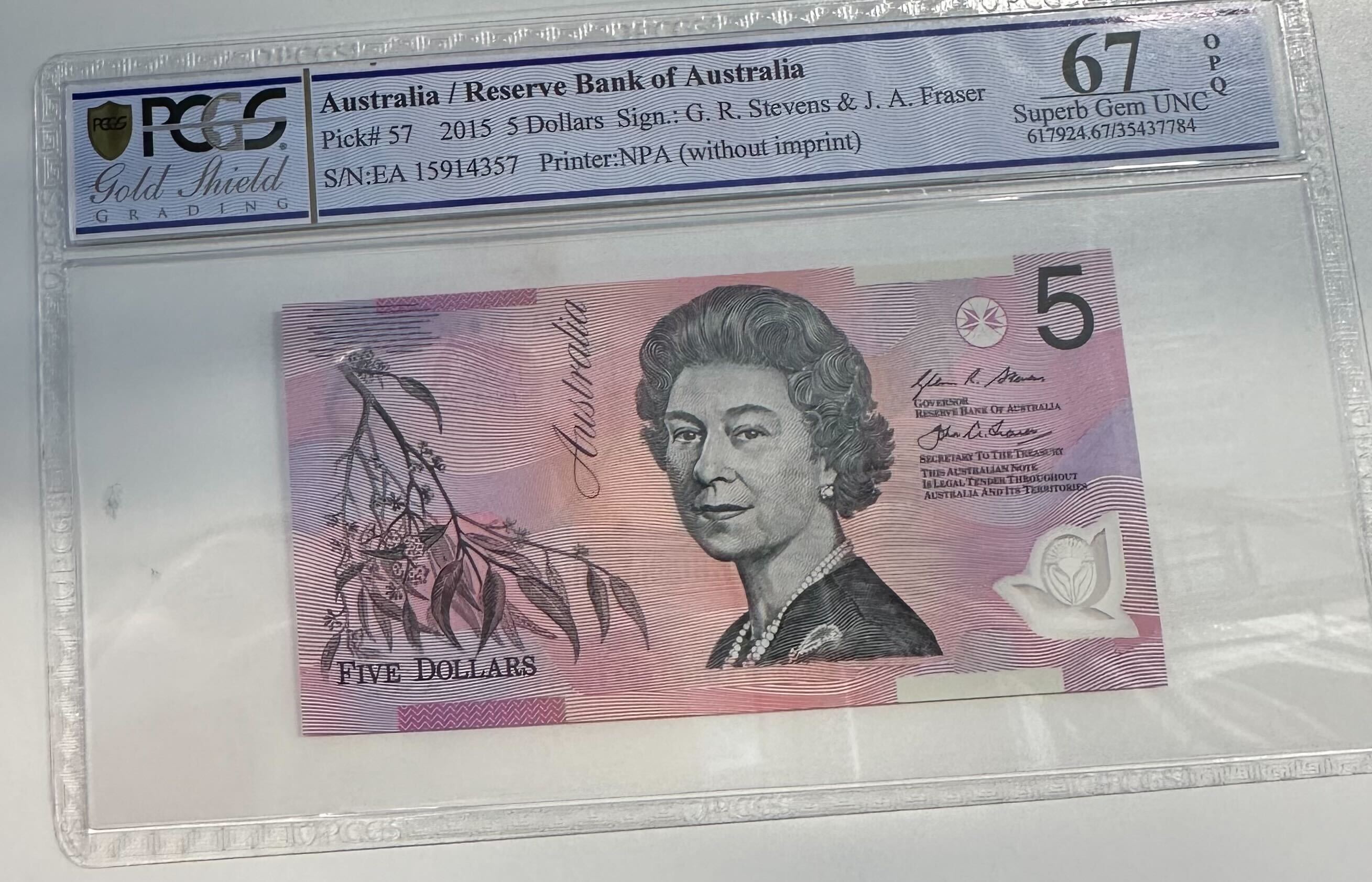 Stevens/ Fraser, Five Dollar, 2015, PCGS Superb Gem UNC 67 PPQ