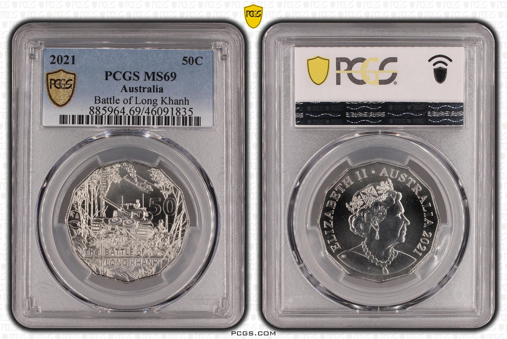 Battle of Long Khanh, Fifty Cent, 2021, PCGS MS69