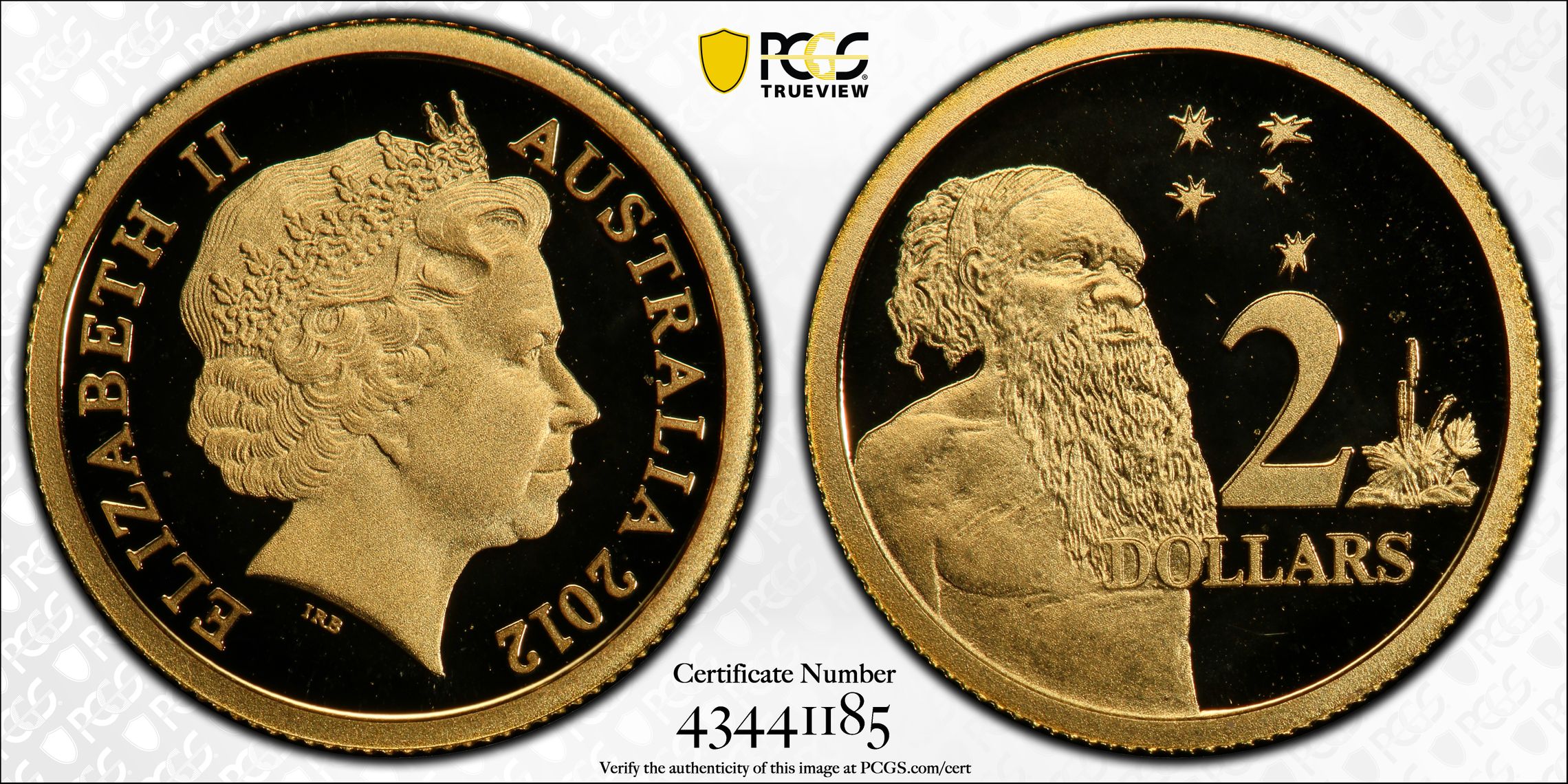Elizabeth II, 0.5g Gold, Aborigine, Two Dollar, PR70DCAM , 2012 PCGS POP - 3/0