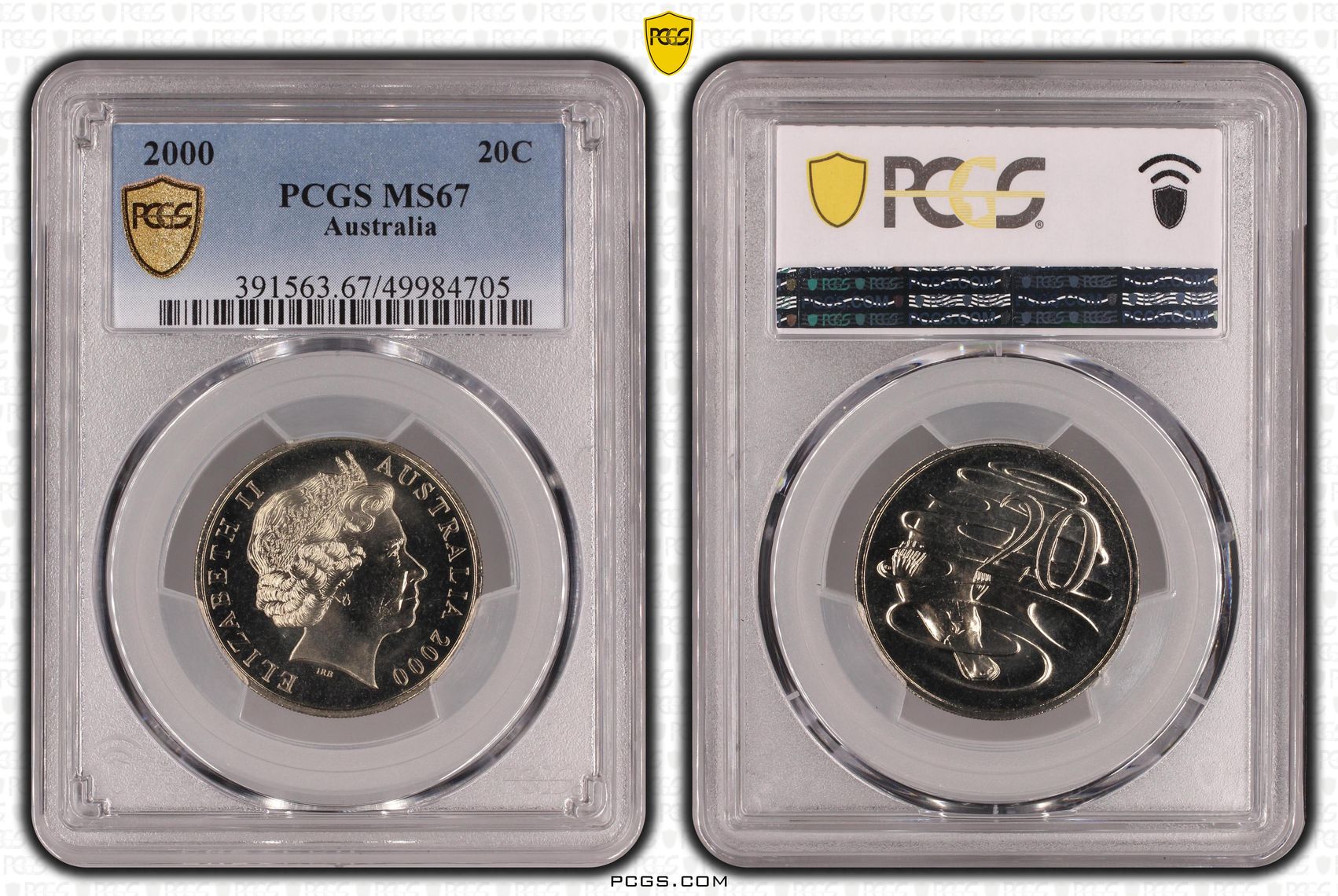 Twenty Cent, 2000, PCGS MS67