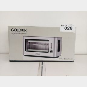 GOLDAIR 2 SLICE STAINLESS STEEL TOASTER WITH GLASS WINDOW - GTT-2000