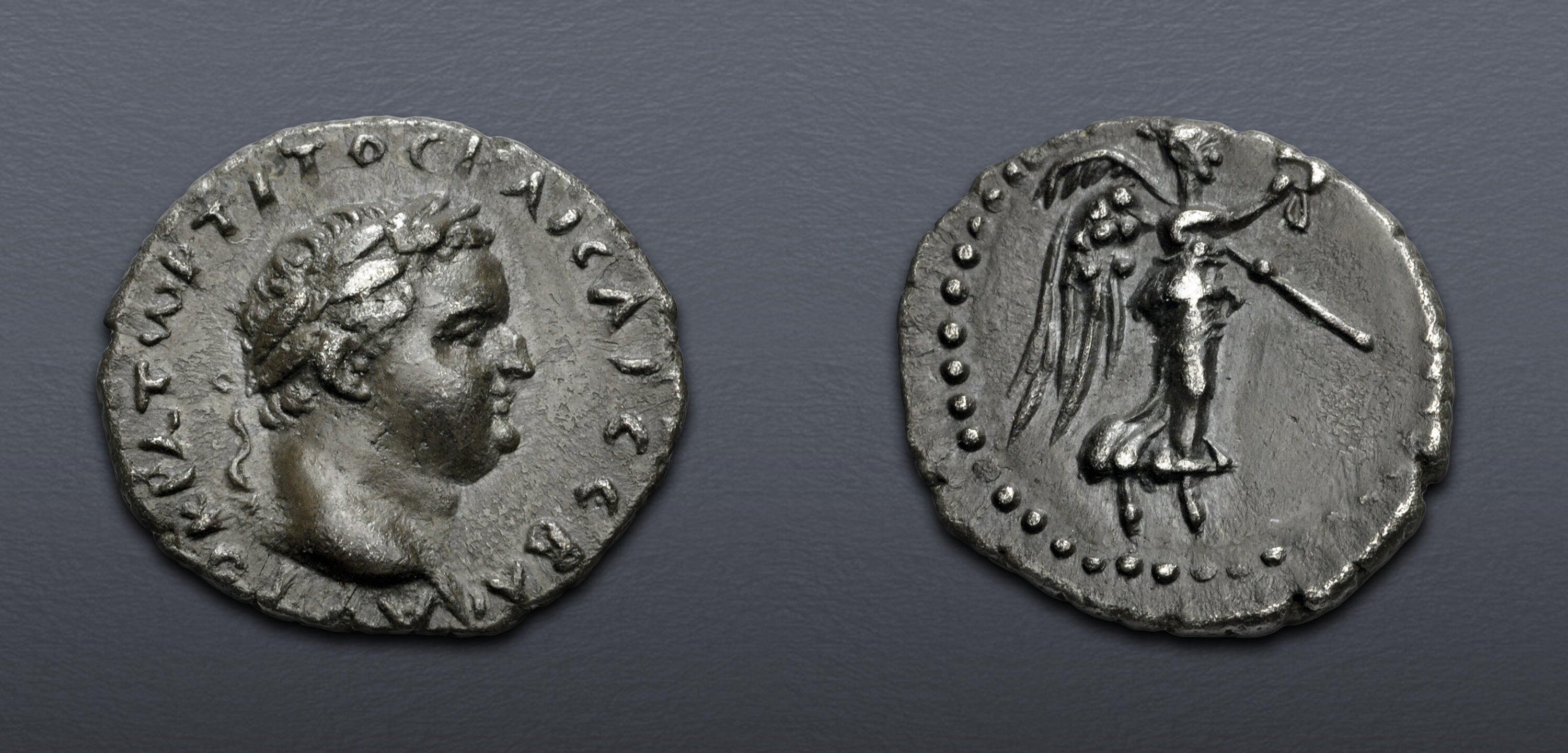 CAPPADOCIA, Caesarea-Eusebia. Titus. AD 79-81. AR Hemidrachm (15mm, 1. ...