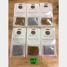 3X DEVINE COLOR SILVER DUST & 3X DEVINE COLOR GOLD DUST
