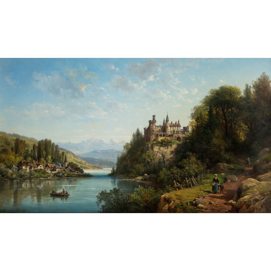 Charles Euphrasie Kuwasseg | Pejzaż alpejski, 1878 r.