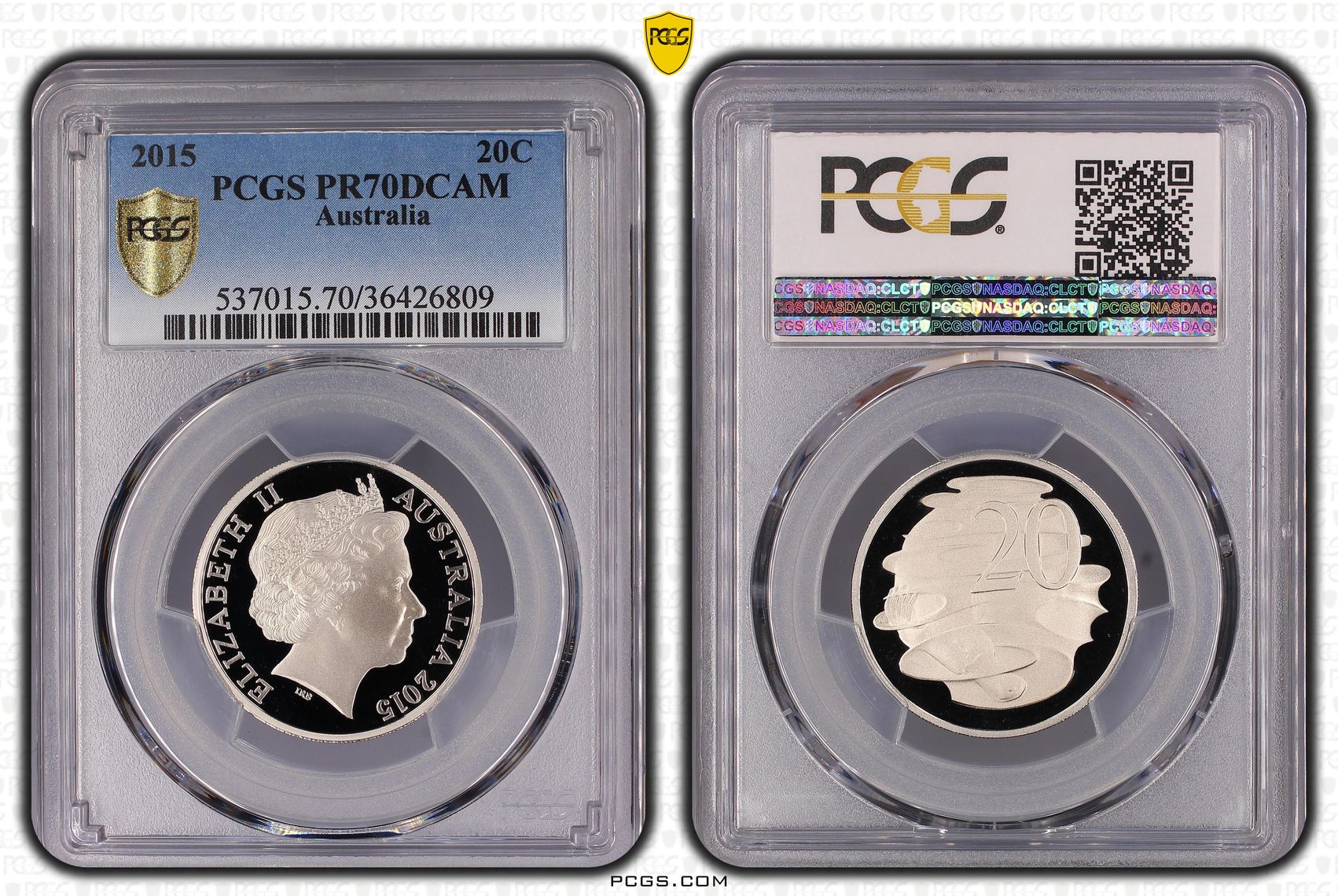 Twenty Cent, 2015, PCGS PR70DCAM
