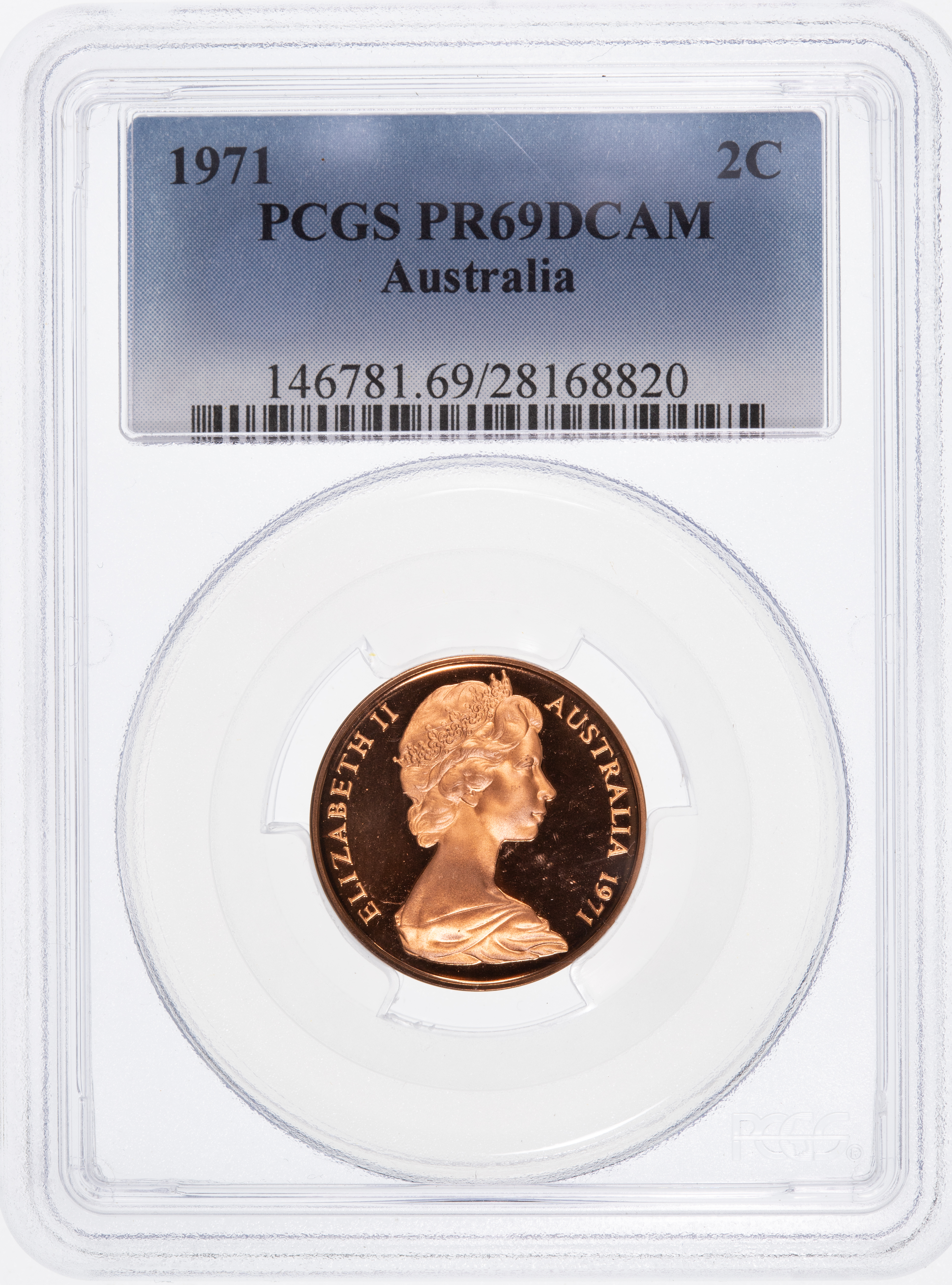 Two Cent, 1971, Pcgs Pr69dcam