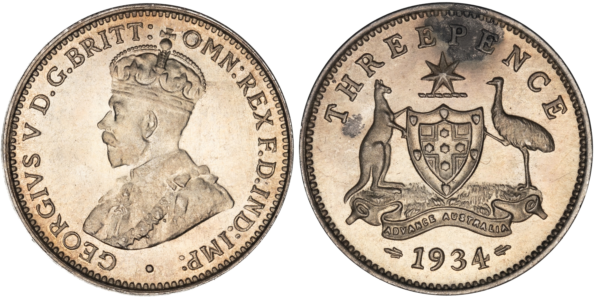 George V, Threepence, 1934, FDC