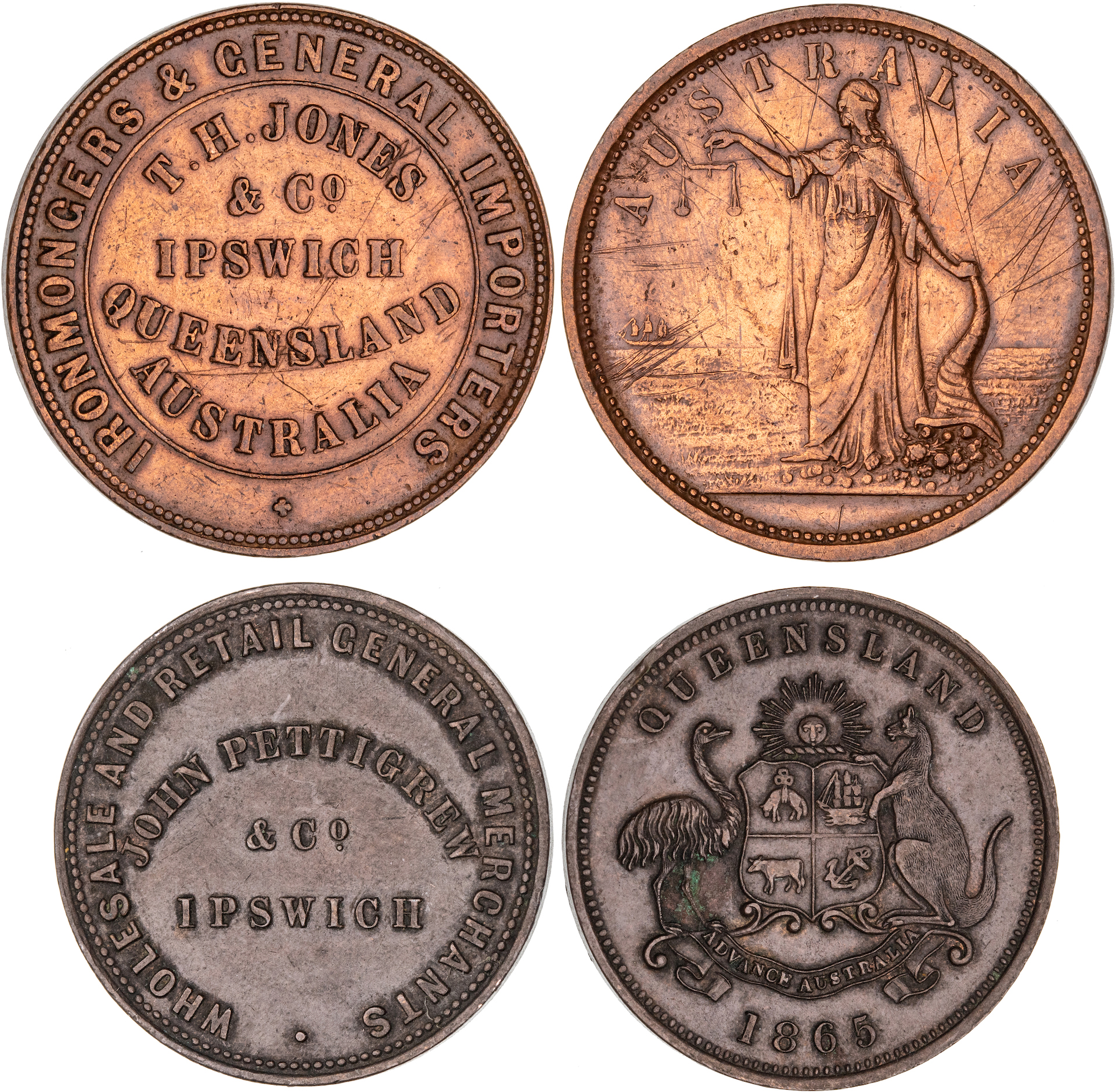 Ipswich, Queensland, T. H. Jones & Co, Penny, ND, VF