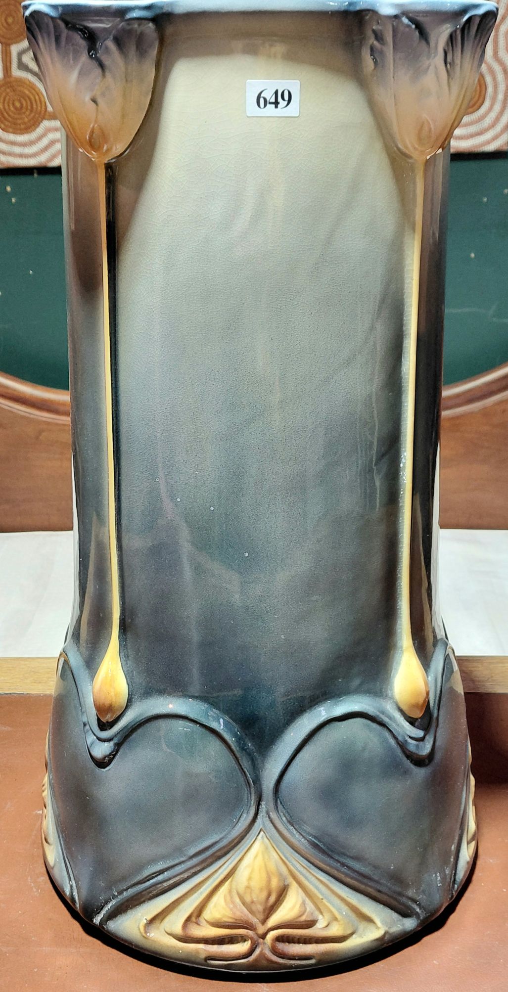 ART NOUVEAU (CIRCA 1900) CERAMIC UMBRELLA STAND