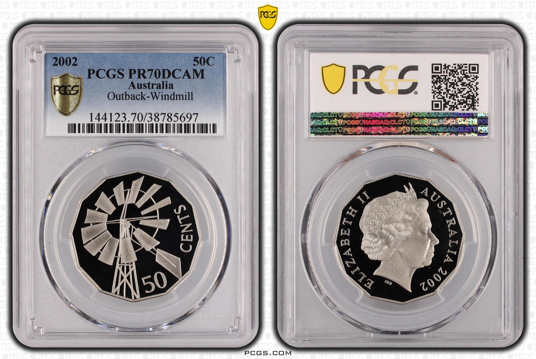 297 · 2002 Australia Fifty Cent, 50c Outback-Windmill PCGS - PR70DCAM POP 19/0 -697
