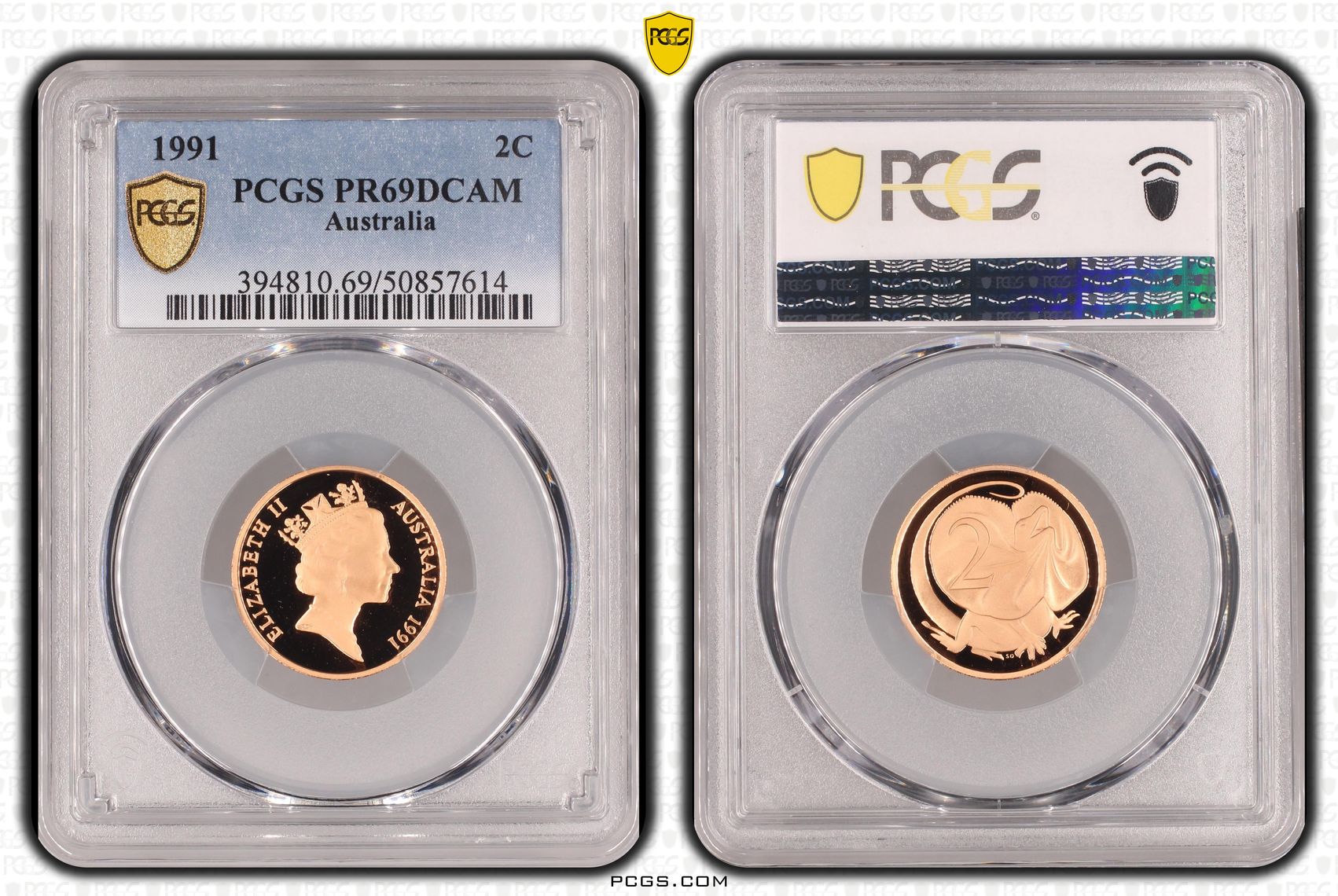 Two Cent, 1991, Pcgs Pr69dcam