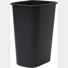WINCO PWR-41K WASTE BASKET, 10 GALLON, BLACK , PACK OF 2