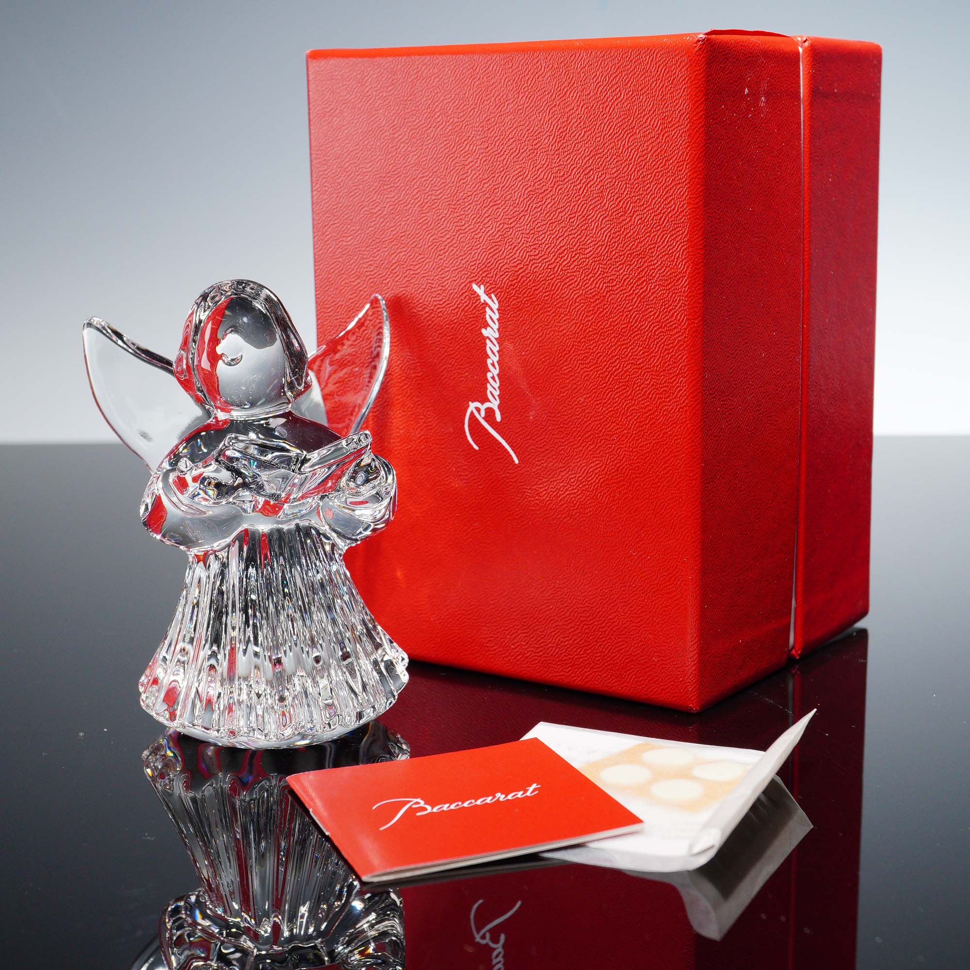 Baccarat Crystal Figurine, Guardian Angel with Songbook