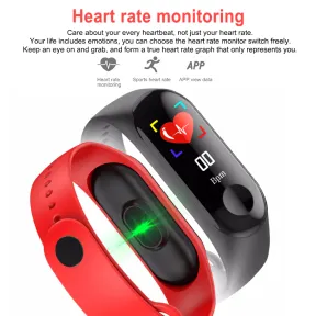Smart Watch Heart Rate Monitor Tracker Fitness Sports Watch M4 Red | SMALL SCRATCHES ON SCREEN