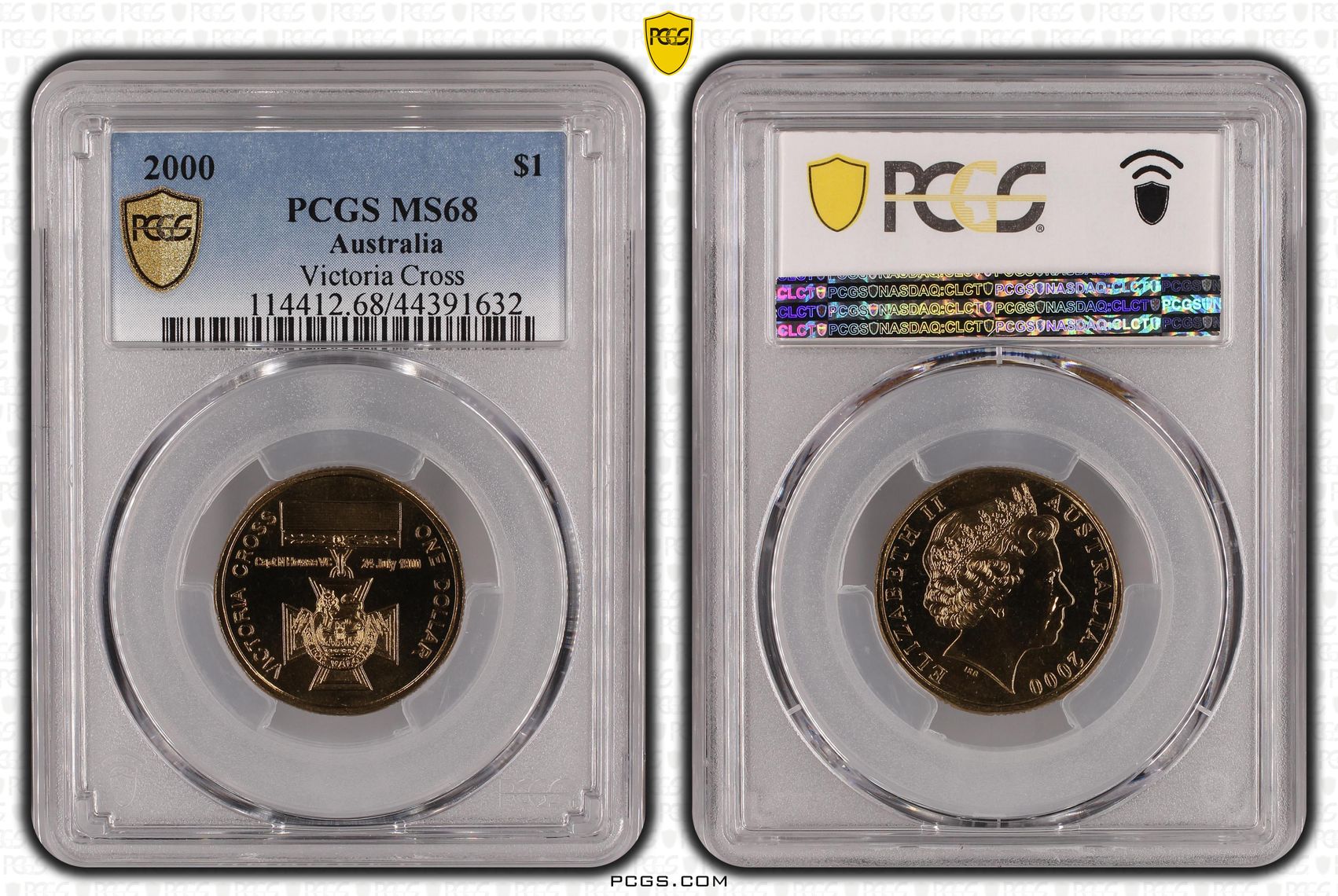 2000 Australia One Dollar, $1 Victoria Cross PCGS - MS68 -632