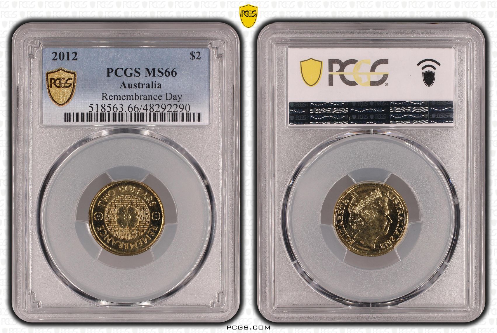 Remembrance Day , Two Dollar, 2012, PCGS MS66