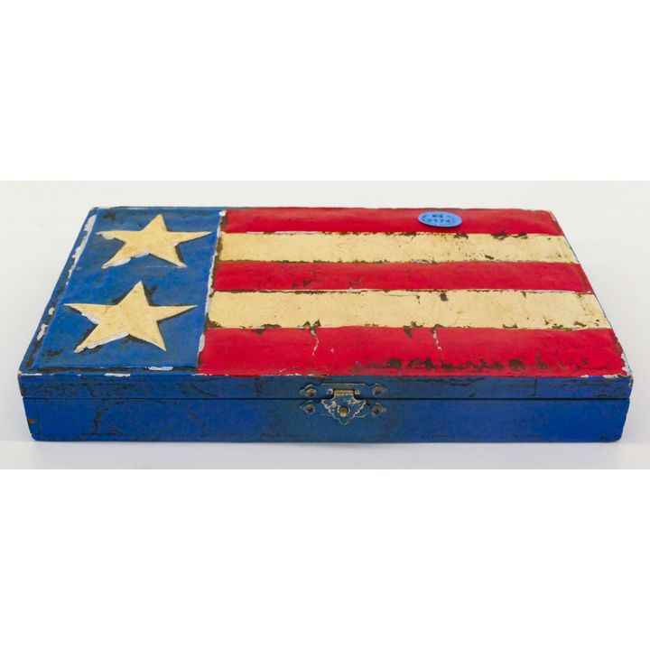 Vintage American Flag Art Domino Set 8.5''