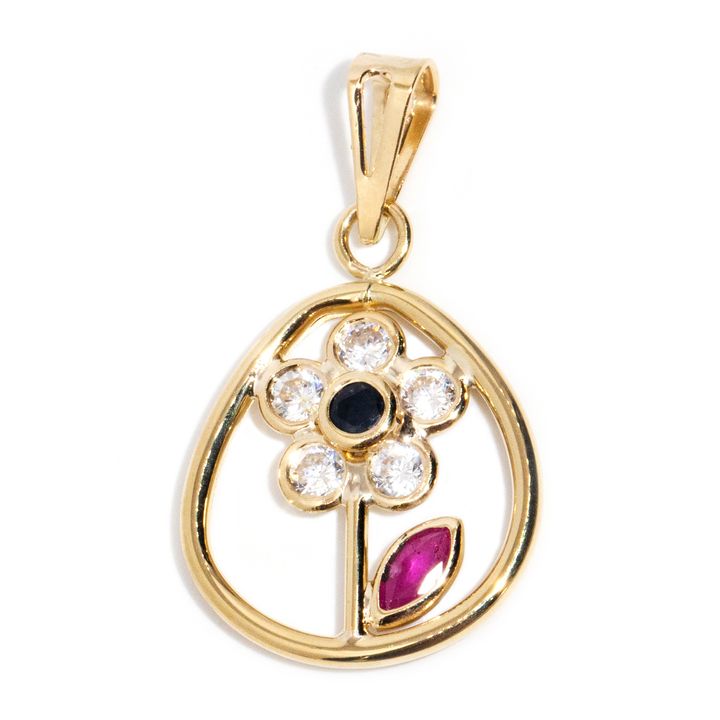 18 Carat Sapphire & Ruby Pendant
