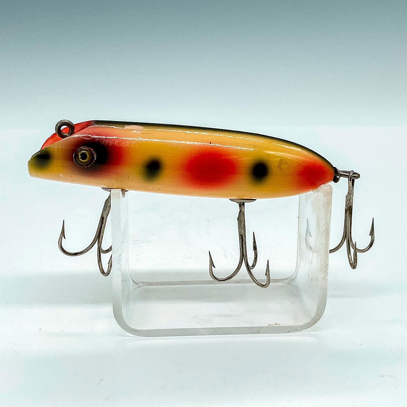 Vintage Wooden South Bend Bass Oreno Fishing Lure Glass Eyes