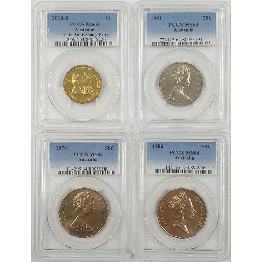Aus. Coins - MS64 (x4)
