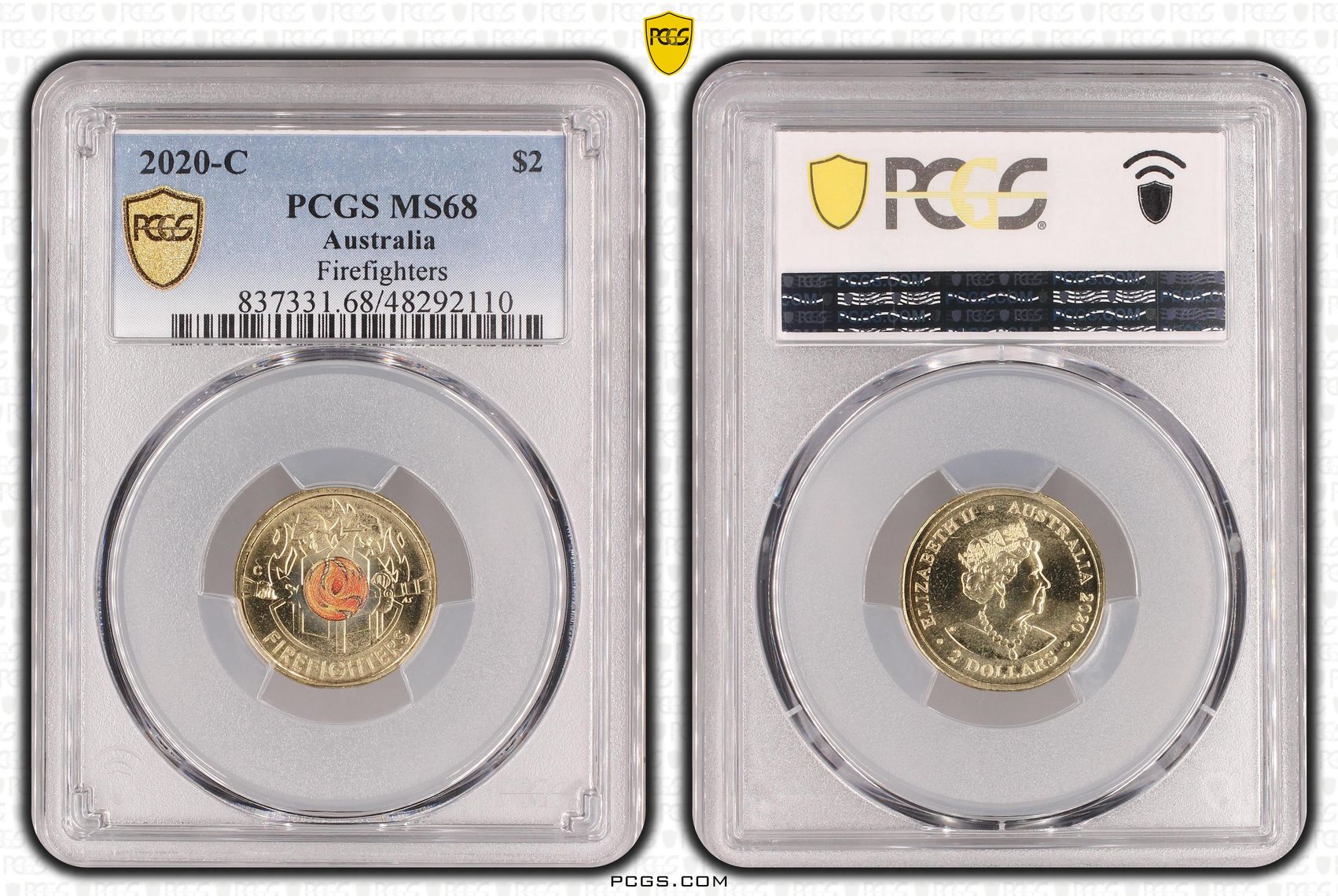 Elizabeth II, Firefighters Colorized, Two Dollar, 2020-C, PCGS MS68