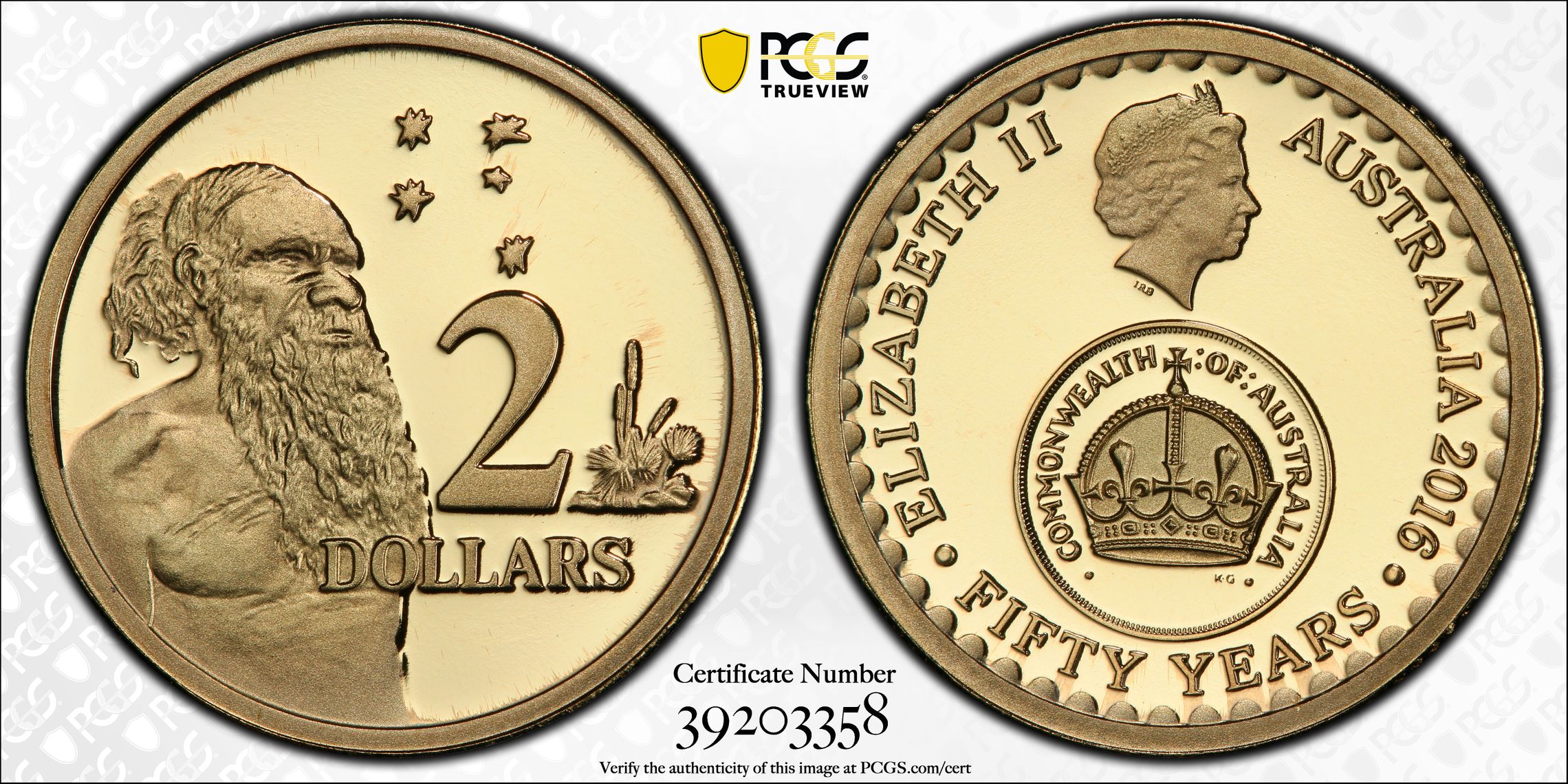 2016 Australia Two Dollar, $2 50 Yrs Decimal Currency PCGS - PR70DCAM POP 46/0 -358