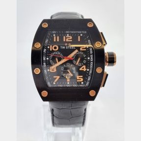 MENS TW STEEL WATCH - ALL STAINLESS STEEL - WATER RESISTANT - LEATHER STARP - CHRONOGRAPH FUNCTION - 43MM CASE - 51633/309